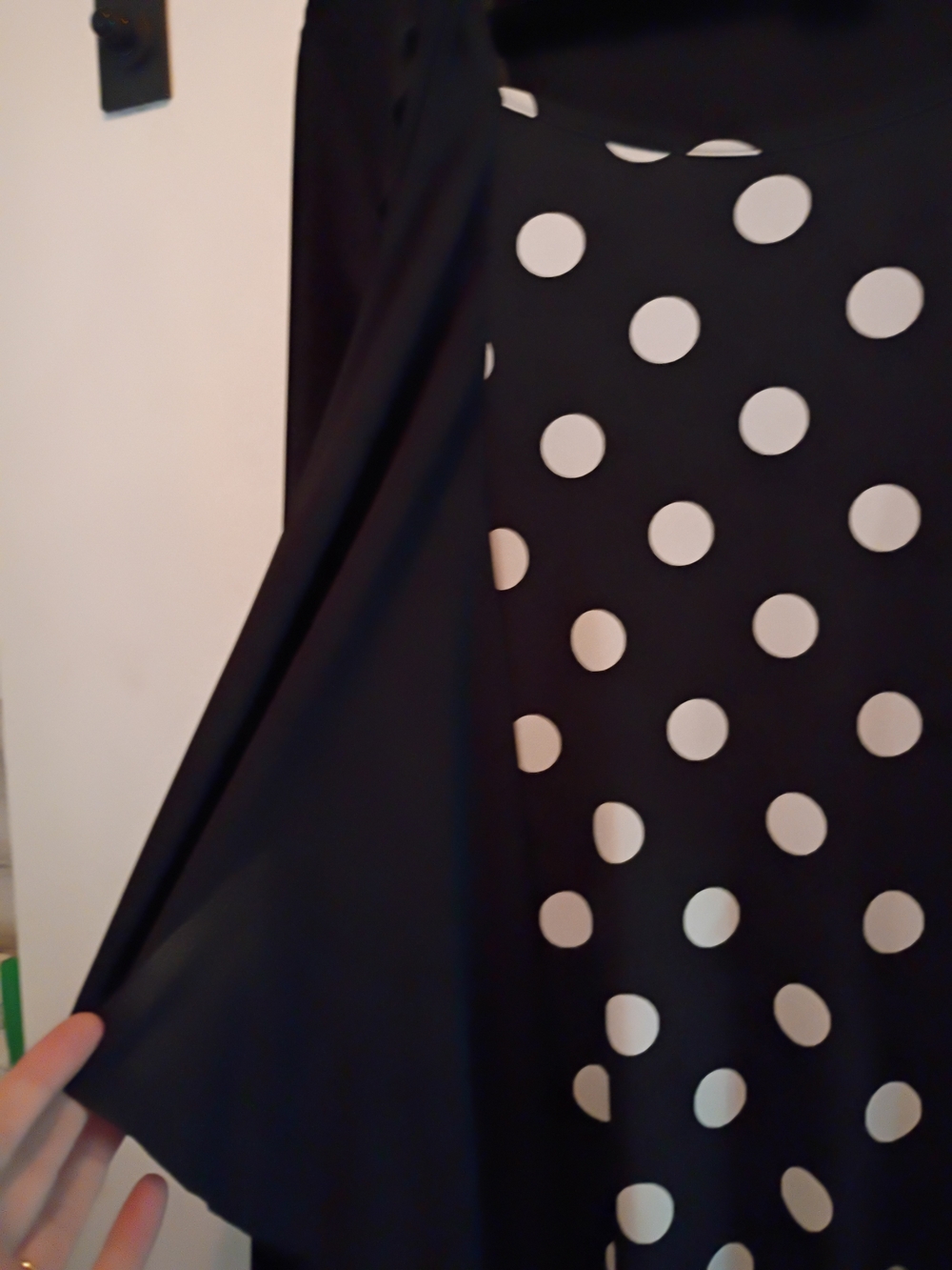 Lemmie For Nina Leonard Black Polka Dot Midi Dress with Scoop Neck - Picture 5 of 10